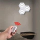 LED светильник настенный из 3-х шт. на батарейках с пультом на самоклейке "Соты" - изображение 4