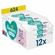 Упаковка дитячих вологих серветок Pampers Sensitive 12 пачок по 52 шт (8001841041483) - зображення 1