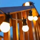 Ретро - гирлянда уличная 10 LED длина 10м декоративная праздничная садовая для дома двора террасы беседки кафе ресторана свадьбы вечеринок водонепроницаемая стойкая для наружного освещения черная IP44 - изображение 1