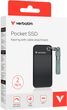 Dysk SSD Verbatim Pocket SSD 2TB USB 3.2 Gen 2 Type-C Black-Grey ('0023942321941) External - obraz 4