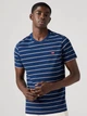 Футболка хлопковая длинная мужская Levi`s SS Original Hm Tee Taper Stripe 56605-0257 2XL Синяя (5401157979938) - изображение 1