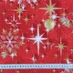 Новогодняя ткань Снежинки фон красный (154г/м.кв280см пог.м) 167163 - изображение 3