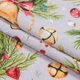 Новогодняя ткань лонета Шары с бантами красный фон серый (145г/м.кв280см пог.м) 183407 - изображение 1
