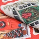 Новогодняя ткань лонета Коллаж открытки фон красный (153г/м.кв280см пог.м) 172811 - изображение 1