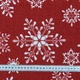 Новогодняя ткань лонета Снежинки фон красный (150г/м.кв280см пог.м) 173574 - изображение 3