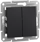 Перемикач 2-клавішний Schneider Electric Asfora самозажимний антрацит EPH0600171 - изображение 1