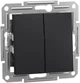 Вимикач 2-клавішний Schneider Electric Asfora самозажимний антрацит EPH0300171 - изображение 1