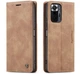 Чехол-книжка CaseMe из нубука для Xiaomi Redmi Note 10 Pro Светло-коричневый - изображение 7