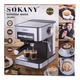 Кофеварка рожковая Sokany SK-6862 1.6 л кофемашина для дома с трубкой для молока 850 Вт Серебряная - изображение 8