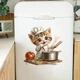 Интерьерная наклейка для кухни на стену, холодильник, дверь Кот повар 15х15 см. Разноцветный - изображение 2