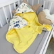 Дитячий банний рушник 0-3 роки 70х70 см Oh My Kids "Dino" жовтий - зображення 7