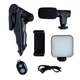 Набор блогера 5в1 для подкастов Video-making Kit AY49 Трипод +Держатель +LEDподсветка +Микрофон +Кнопка Black - изображение 7