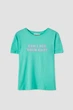 Футболка Pull & Bear м'ятний з принтом EVHUV565 S - изображение 2