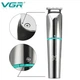 Аккумуляторный триммер VGR Silver 6в1 для бороды, волос, ушей, бровей с дисплеем, водонепроницаемый, насадки и подставка (V101) - изображение 2