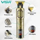 Акумуляторний тример VGR V-073 Gold з LED-дисплеєм, титановими лезами та 4 насадками (0.5–4 мм), 1500 мАг, 5W - зображення 6