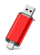 Флешка Jaster Plain 128Gb OTG USB Flash Drive - Type-C Red - изображение 1