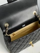 Cумка жіноча з фурнітерою в стилі Chanel Classic 1.55 Small Single Flap in Black - изображение 8