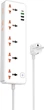 Мережевий подовжувач Hoco AC14A Rico 5-position socket (PD30W/1C3A) White (6942007607186) - зображення 1