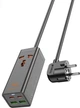 Мережевий подовжувач Hoco AC10A Barry PD65W GaN (2C2A with 1 socket) desktop charger Black (6942007601672) - зображення 1
