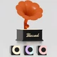 Граммофон-колонка BauTech портативный беспроводный с Bluetooth и LED подсветкой Оранжевый (1016-052-00) - изображение 5