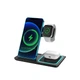 Док станция для apple айфона iphone часов iwatch эпл вотч наушников 3 в 1 23W XO WX023 складная универсальная беспроводная зарядка на айфон с подсветкой черная + адаптер в подарок - изображение 5