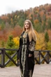 Вишита довга вечірня сукня Etnovyshyvka "Оксамит Ночі" чорна з колосками та рукавами бохо з стійкою на шиї 2XL - изображение 1