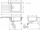 Hansgrohe Мийка кухонна S52, граніт, прямокутник, з крилом, 980х480х190мм, чаша - 1, врізна, сірий камінь - изображение 4