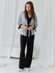 Пижама (накидка + штаны) женская из вискозы BARWA garments 0345/344 L Черная с белым (2113453443015) - изображение 3