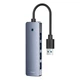 HUB адаптер USB Хаб Baseus UltraJoy Series 4-Port |USB-A to USB3.0*4, 5Gbps,15cm| Адаптер Розгалужувач Сірий - зображення 8