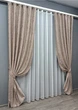 Комплект штор VR-Textil Лен Мрамор 100х270 2шт и Тюль 400х270 1715ш-1276т Светло-пудровый с белым 71-011/2 - изображение 2