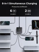 Зарядное устройство Ugreen X766 200W 8Ports GaN for MacBook Pro 16" Air, XPS 13, iPad Pro, iPhone 16 Pro, Galaxy S25 6C2A Grey (55324) - изображение 12