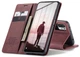 Чохол-книжка CaseMe із нубуку для Xiaomi Redmi Note 10 5G Бордовий - зображення 7