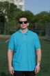 Мужская футболка-поло JHK, POLO REGULAR MAN, универсальная, дышащая ткань, бирюзовая, размер L - изображение 1