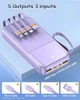 Power Bank 20000 mAh 22.5W Fast Charge, Вбудовані 4 кабелі Purple - зображення 2
