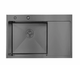 Кухонна мийка чаша зліва H6350BR PVD вбудована 3.0/1.0 мм Black, 630х500/215 мм, Lidz - зображення 2