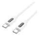 Кабель USB Borofone BX114 Silicone, Type-C to Type-C, 60W, 1m, Білий - зображення 2