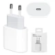Зарядка для iPhone OEM USB-C 20W и кабель USB-C to Lightning Комплект адаптер + шнур совместим с iPhone, iPad - изображение 2