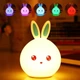 Ночник детский силиконовый Зайчик аккумуляторный сенсорный LED RGB подсветка Мягкий GS-8177 - изображение 4