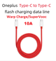 Кабель швидкої зарядки OnePlus DL149 Type-C to Type-C Warp Charge SuperVooc 10A 100W 1м Червоний - зображення 3