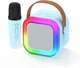 Портативная колонка K12 с RGB подсветкой мини-детское караоке с микрофоном Синия 8918 - изображение 9