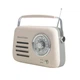 Кухонне радіо Vintage Cuisine у ретро стилі з металевою ручкою з Bluetooth та акумулятором Кремове - зображення 3