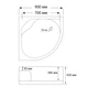 Душевой поддон RJ 90x90x45 см полукруглый, в комплекте с сифоном white 90RZ814 - изображение 3