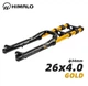 Двухкоронная вилка для фетбайка Himalo 26х4.0" 135мм Fat Fork воздушный ход 190 mm усиленная для fatbike Золотая - изображение 10