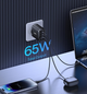 Сетевое зарядное устройство Baseus Cube Pro Fast Charger 2C+U 65W EU Cluster P10152301113-00 Черный - изображение 4