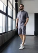 Чоловічий комплект із льону MonsterBrand 4XL (58) Графіт, сорочка та шорти - зображення 1