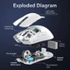 Мышь Игровая Беспроводная Attack Shark X11 22000 DPI PAW3311 с зарядной станцией и RGB подсветкой Белая. - изображение 3