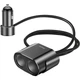 Автомобільний зарядний пристрій Baseus High Efficiency One to Two Cigarette Lighter Black (CRDYQ-01) - зображення 1