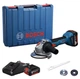 Аккумуляторная угловая шлифмашина Bosch GWS 18V-8 (18 В, 125 мм, 2х4 А*ч) болгарка шлифмашинка УШМ с АКБ и ЗУ(26221) - изображение 1