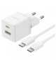 Быстрое зарядное с кабелем Baseus Palm Fast Charger C+U 30W + Cable Type-C to Type-C P1011160A213-01 Белое - изображение 1