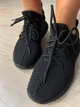Кроссовки женские NM 11-301-2 в стиле Yeezy из дышащей сетки 37 черные - изображение 5